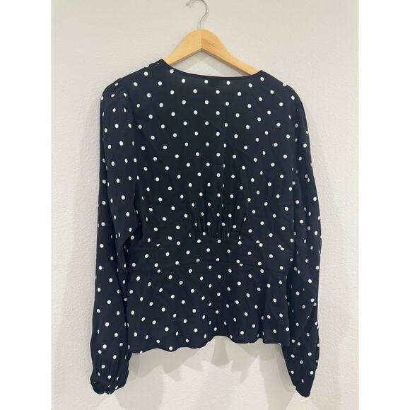 Wilfred black and white polka dot vneck blouse - Picture 5 of 6